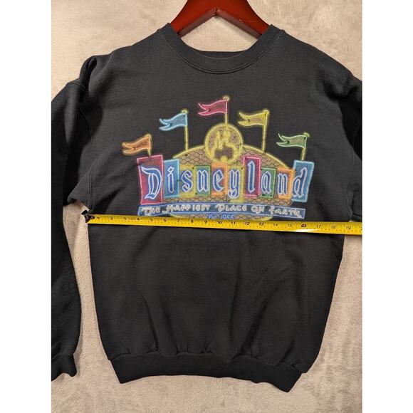 Disneyland Glow-in-the-Dark Crewneck Black Sweatshirt Size SMALL - Picture 4 of 7